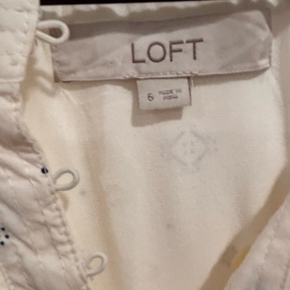 LOFT Ivory Button-Up Dress - Picture 3 of 5